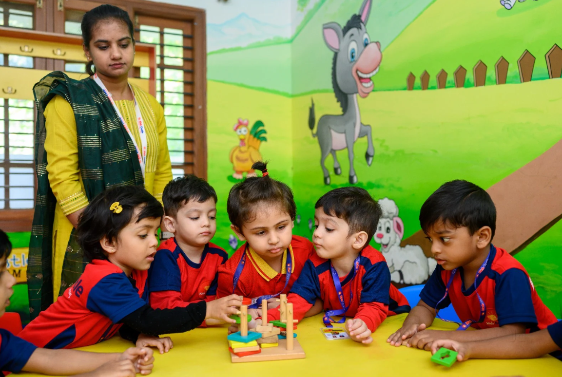 Pre-primary classroom program at S.S Public School